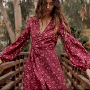 Christy Dawn Bergen dress, magenta floral bouquet